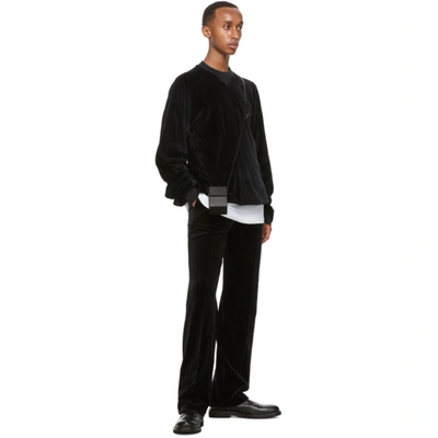 Shop Haider Ackermann Black Velvet Lounge Pants