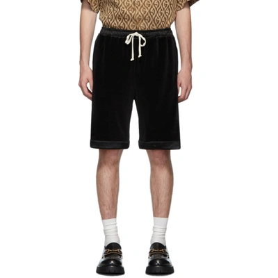 Shop Gucci Black Chenille Shorts In 1082 Blkmul