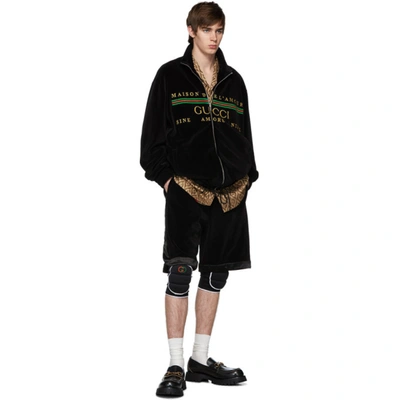 Shop Gucci Black Chenille Shorts In 1082 Blkmul