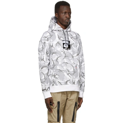 Shop Aape By A Bathing Ape Grey And White Camouflage Hoodie In Whz White