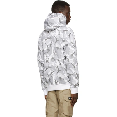 Shop Aape By A Bathing Ape Grey And White Camouflage Hoodie In Whz White