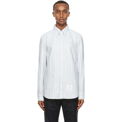 Shop Thom Browne Grey Oxford Straight Fit Shirt In 035 Med Gre