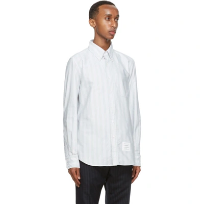 Shop Thom Browne Grey Oxford Straight Fit Shirt In 035 Med Gre