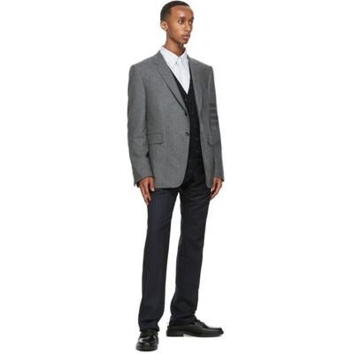 Shop Thom Browne Grey Oxford Straight Fit Shirt In 035 Med Gre