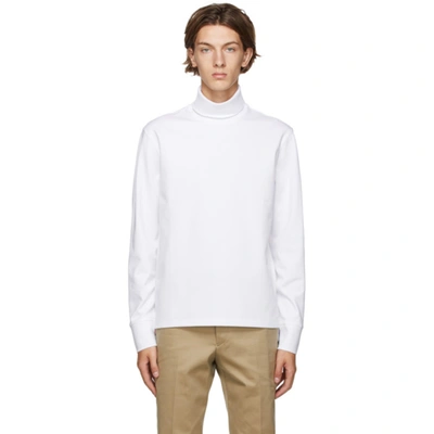 Shop Thom Browne White Vintage Pique Varsity Sport Turtleneck In 100 White