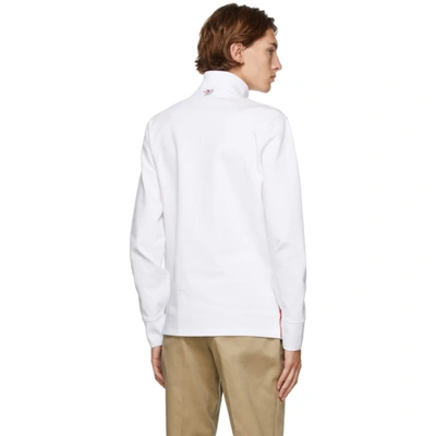 Shop Thom Browne White Vintage Pique Varsity Sport Turtleneck In 100 White