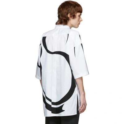 Shop Givenchy White & Black Oversized Calligraphic Shirt In 116-white/b