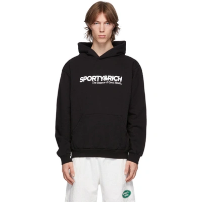 Shop Sporty And Rich Black 'the Science Of Good Health' Hoodie