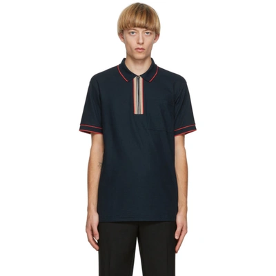 Shop Burberry Navy Waltham Polo