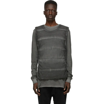 Shop 11 By Boris Bidjan Saberi Grey Panelled Vest In Dirty Grey