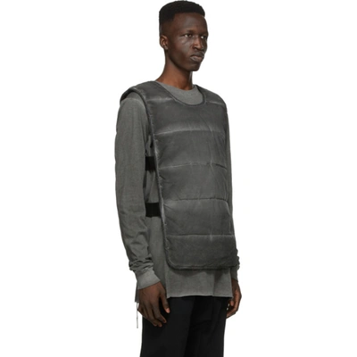 Shop 11 By Boris Bidjan Saberi Grey Panelled Vest In Dirty Grey