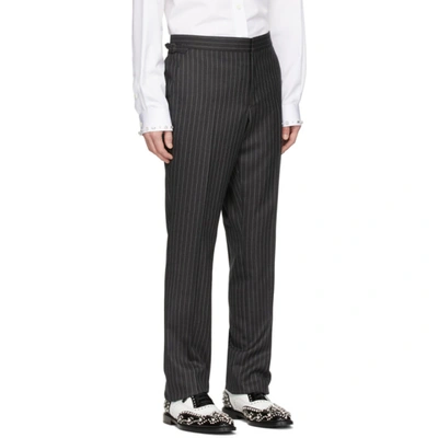 Shop Burberry Grey Pinstripe English Suit In Charcoal Pa