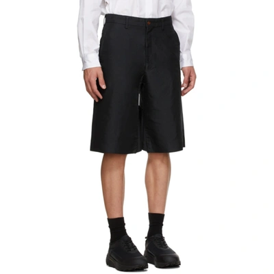Shop Comme Des Garçons Homme Deux Black Twill Garment Treated Shorts In 1 Black