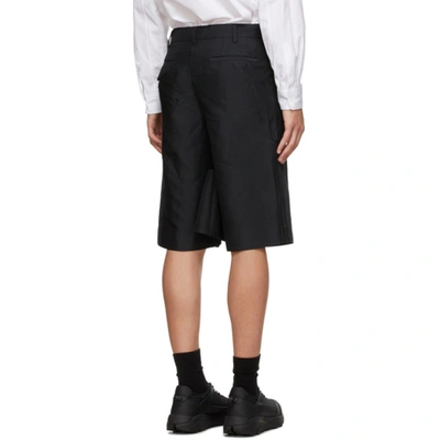 Shop Comme Des Garçons Homme Deux Black Twill Garment Treated Shorts In 1 Black