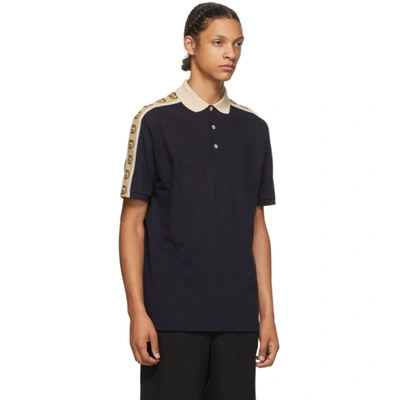 Shop Gucci Navy Interlocking G Polo In 4685 Ink