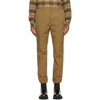 Shop Gucci Brown Ripstop Track Trousers In 2109 Sand