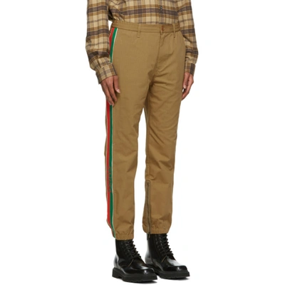 Shop Gucci Brown Ripstop Track Trousers In 2109 Sand