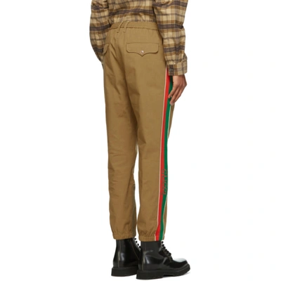 Shop Gucci Brown Ripstop Track Trousers In 2109 Sand