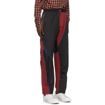 Shop Ahluwalia Black & Red Femi Track Pants In Blk/burgund