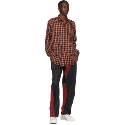 Shop Ahluwalia Black & Red Femi Track Pants In Blk/burgund