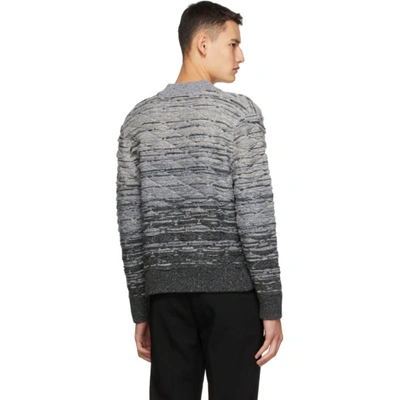 Shop Sean Suen Grey Quilted V-neck Sweater