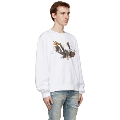 Shop Amiri White Eagle Sweatshirt