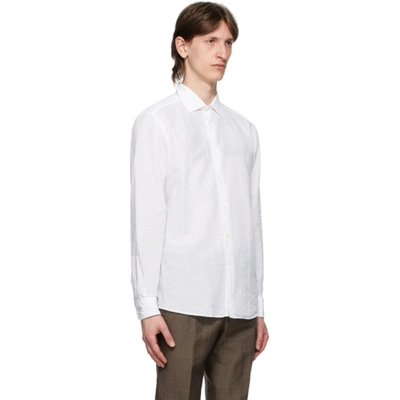 Shop Ermenegildo Zegna White Plain Shirt In 861 White