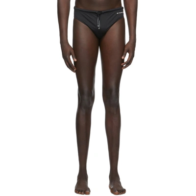 Shop Givenchy Black Logo Swim Briefs In 001-black