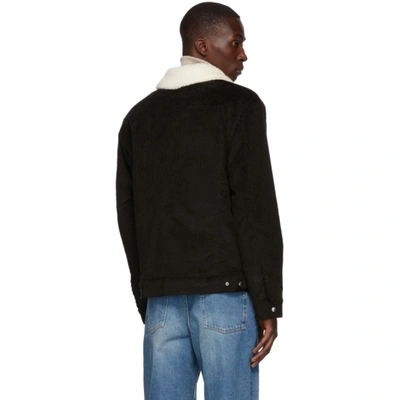 Shop Maison Kitsuné Black Corduroy Trucker Jacket