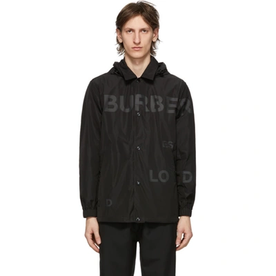 Shop Burberry Black Logo Print Ealing Jacket