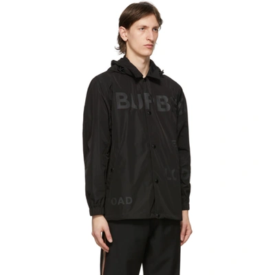 Shop Burberry Black Logo Print Ealing Jacket