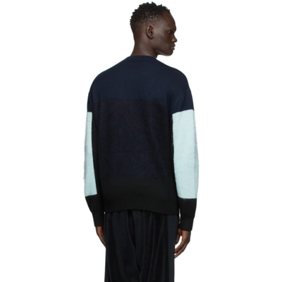 Shop Kenzo Blue Wool Colorblock Sweater In 63 Light Bl