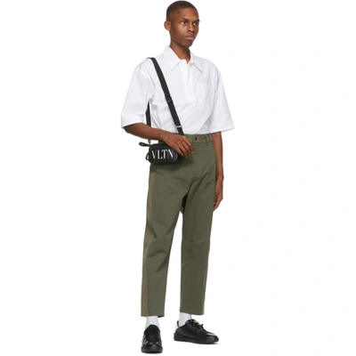 Shop Valentino Khaki Gabardine Trousers In 3jm Army/ve