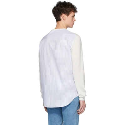 Shop Maison Margiela Off-white Spliced Sweater In 101 Offwht