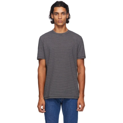 Shop Apc A.p.c. Black Striped Diego T-shirt In Lzz Noir