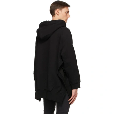 Shop R13 Black Oversized Cape Hoodie