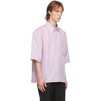 Shop Camiel Fortgens Purple Jacquard Polo In Lila