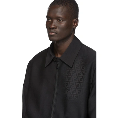 Shop Fendi Black Forever  Shirt Jacket In F0qa1 Black