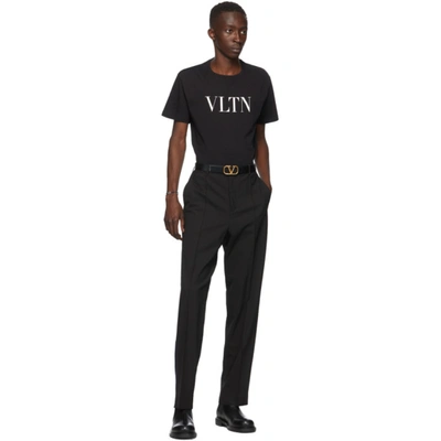 Shop Valentino Black & White 'vltn' T-shirt In 0no Nero/vl