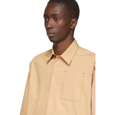 Shop Jil Sander Beige Poplin Shirt In 235  Ltbrwn