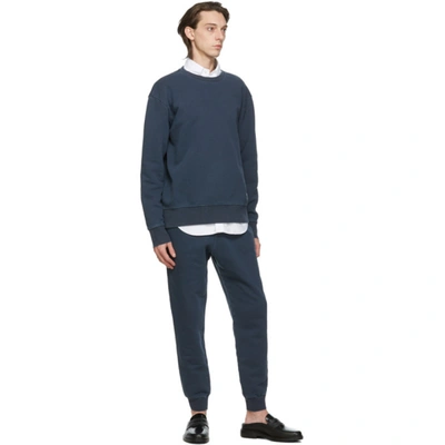 Shop Thom Browne Navy Loopback Classic Sweatpants In 415 Navy