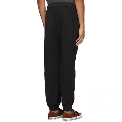 Shop Palm Angels Black Logo Cargo Pants