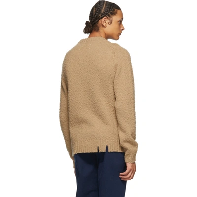 Shop Maison Margiela Tan Wool Oversized Destroyed Sweater In 113m Carame