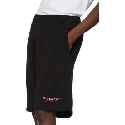 Shop Givenchy Black Signature Shorts In 009 Blk/red
