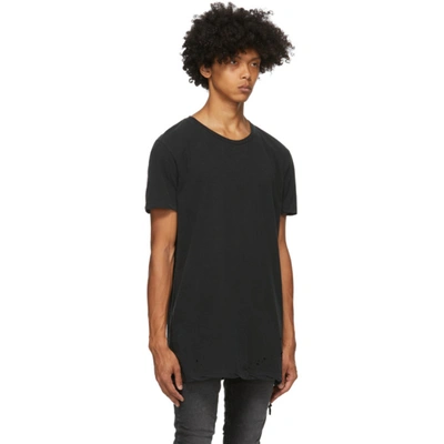 Shop Ksubi Black Distressed T-shirt