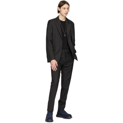 Shop Alexander Mcqueen Black Selvedge Wool & Mohair Trousers In 1000 Black