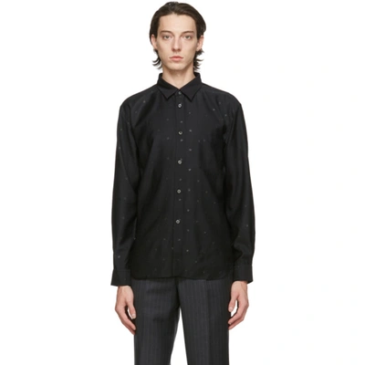 Shop Comme Des Garçons Homme Deux Black Gabardine Star Shirt In 1 Black