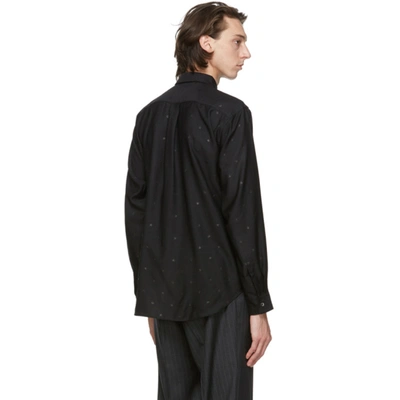 Shop Comme Des Garçons Homme Deux Black Gabardine Star Shirt In 1 Black