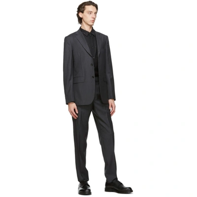 Shop Comme Des Garçons Homme Deux Black Gabardine Star Shirt In 1 Black