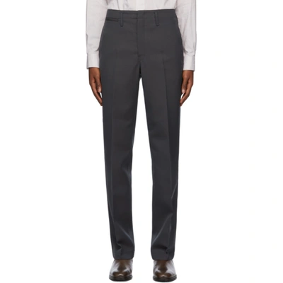Shop Lemaire Grey Straight-leg Trousers In 968 Drrkgrn